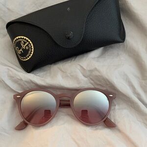 Ray-Ban RB2180 Pink Round Sunglasses with Black Case